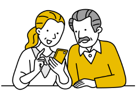 スマホをみる夫婦